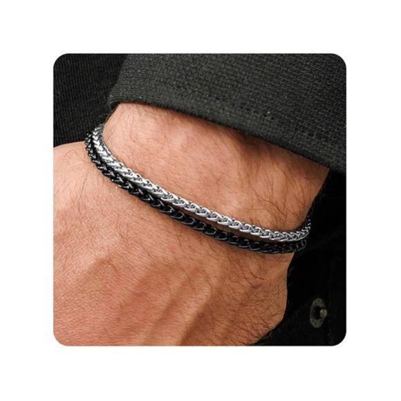 Galis Mens Bracelet - Stainless Steel for Men, Non Tarnish Rope Chain - Picture 1 of 10